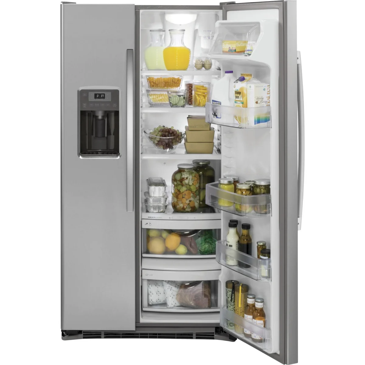 GE GZS22DSJSS 22 Cu. Ft. Stainless Counter-Depth Side-by-Side Refrigerator