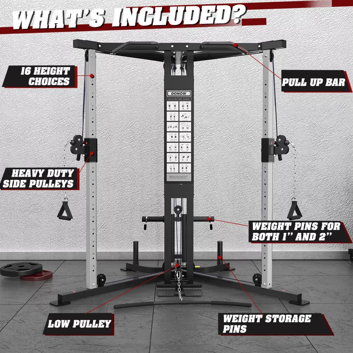 Cable Crossover Machine, Cable Fly Machine Home Gym System Workout Station