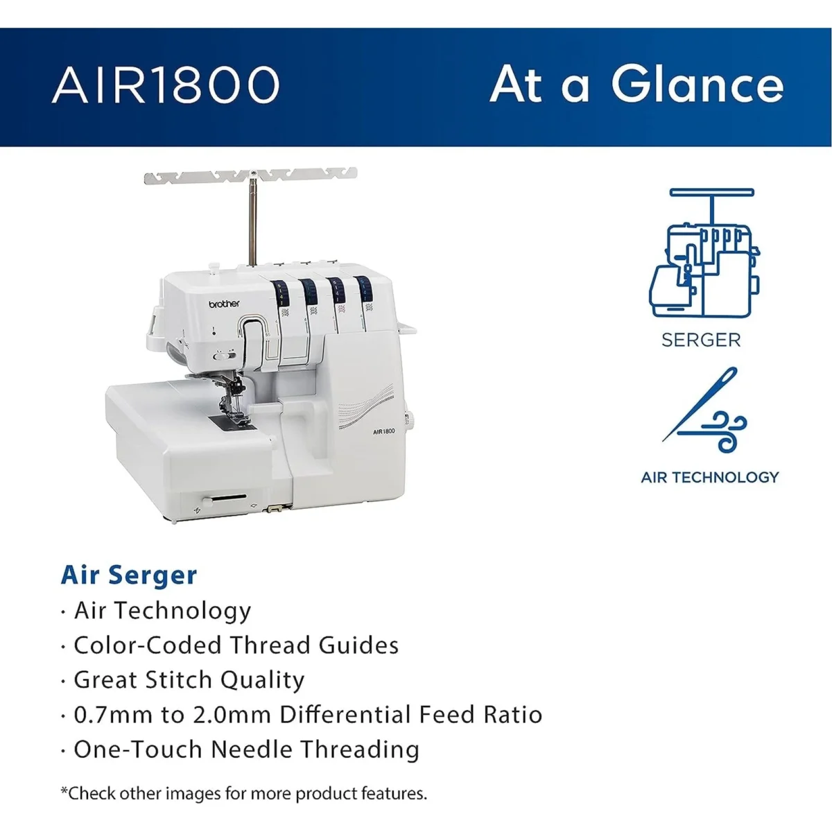 Brother Air1800 Air Serger with Jet-Air Threading