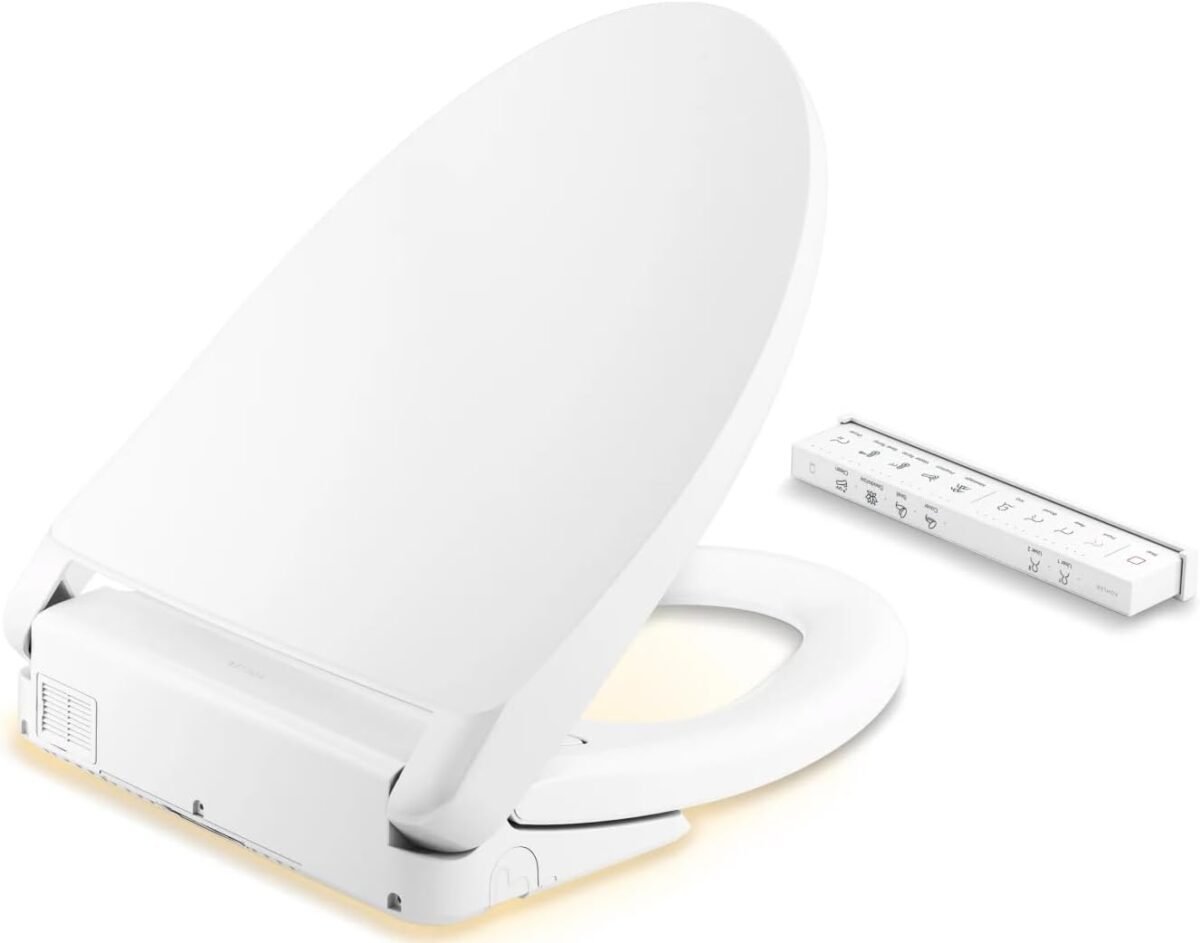 Kohler K-28362 Irvine E915 Elongated Bidet Toilet Seat With Remote Control - White