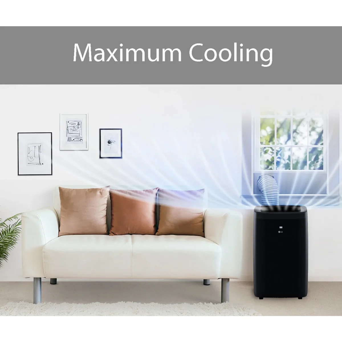 LG Electronics 8,000 BTU (12000 BTU ASHRAE) 350 Sq ft New Portable Air Conditioner, LP0821GSSM