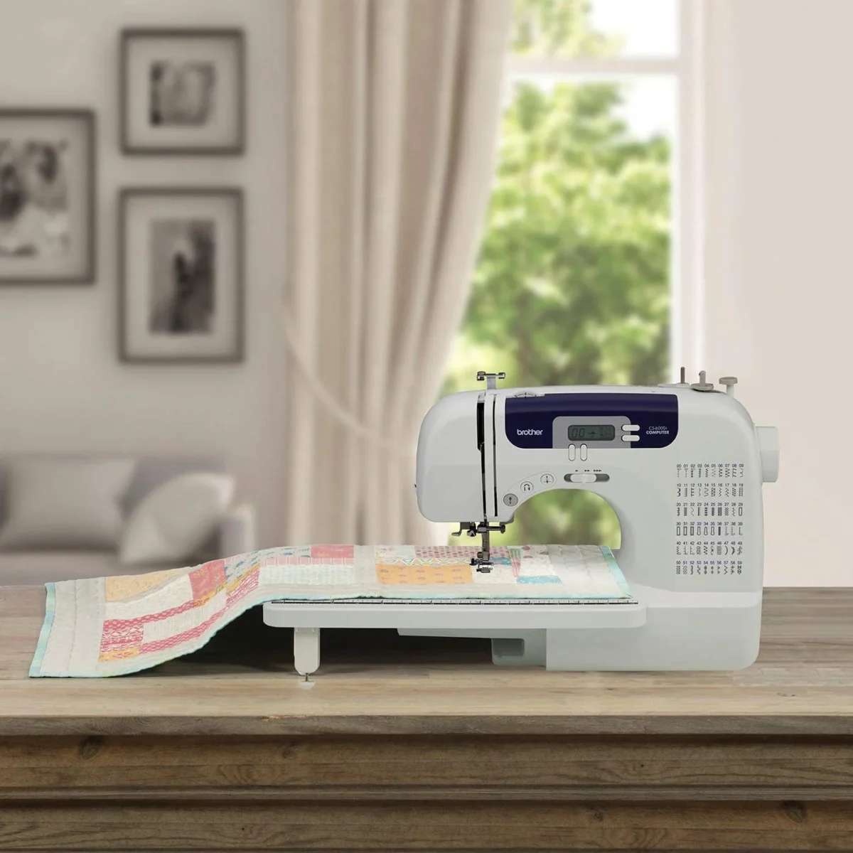 Brother CS6000i 60 Built-in Stitches Sewing and Quilting Machine with Wide Table