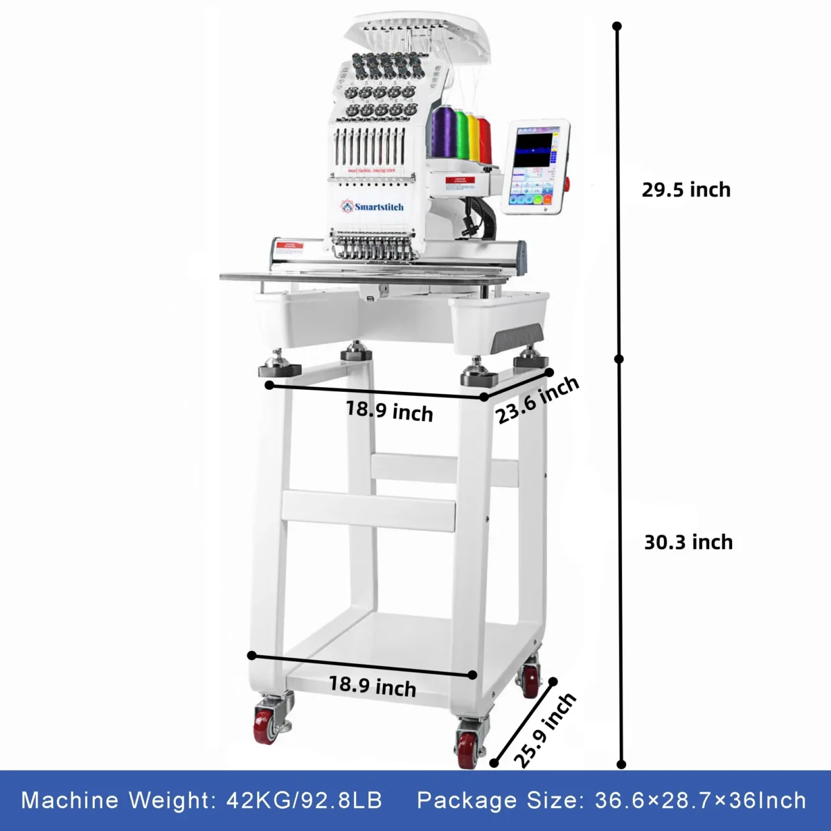 Commercial embroidery machine S1001,10 Needles,Max Speed 1200RPM,Embroidering for Hats and T-shirt